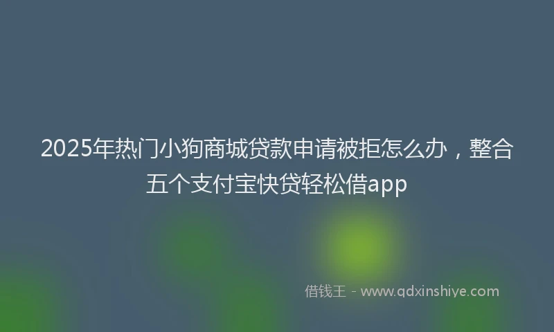 2025年热门小狗商城贷款申请被拒怎么办，整合五个支付宝快贷轻松借app