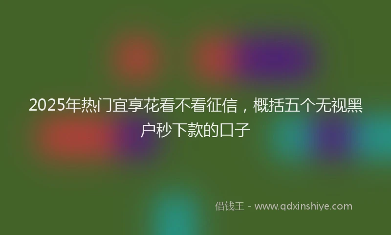 2025年热门宜享花看不看征信，概括五个无视黑户秒下款的口子