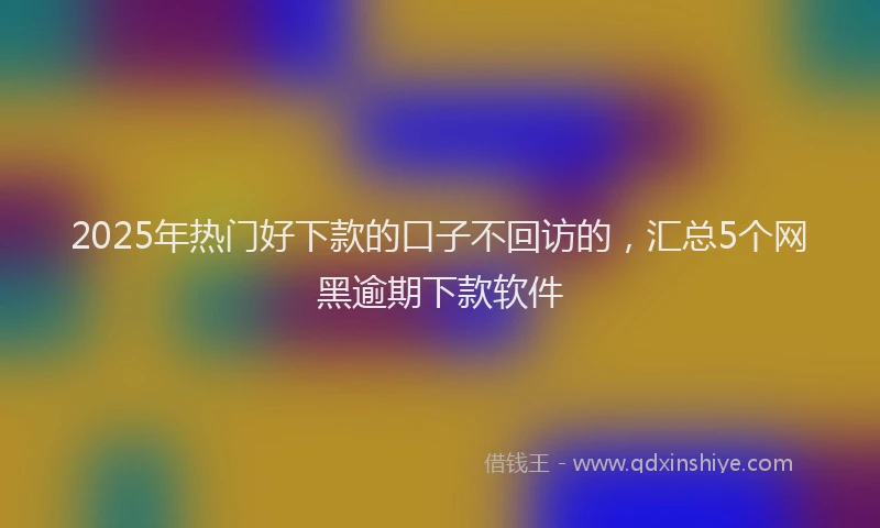 2025年热门好下款的口子不回访的，汇总5个网黑逾期下款软件