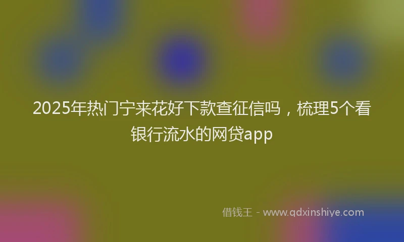 2025年热门宁来花好下款查征信吗，梳理5个看银行流水的网贷app