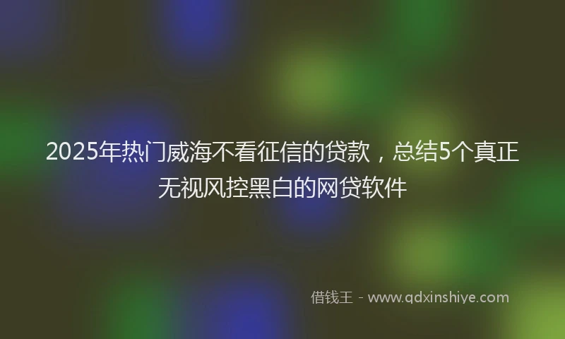 2025年热门威海不看征信的贷款，总结5个真正无视风控黑白的网贷软件