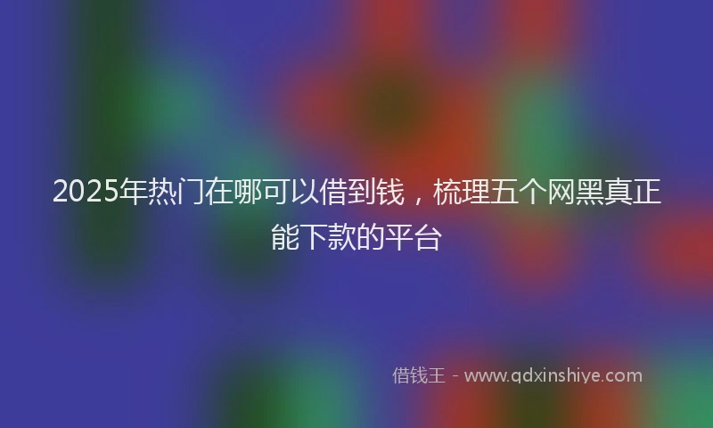 2025年热门在哪可以借到钱，梳理五个网黑真正能下款的平台