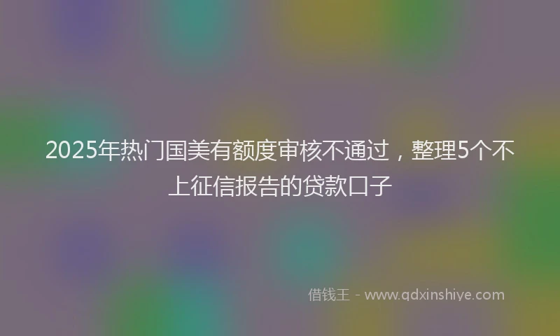 2025年热门国美有额度审核不通过，整理5个不上征信报告的贷款口子