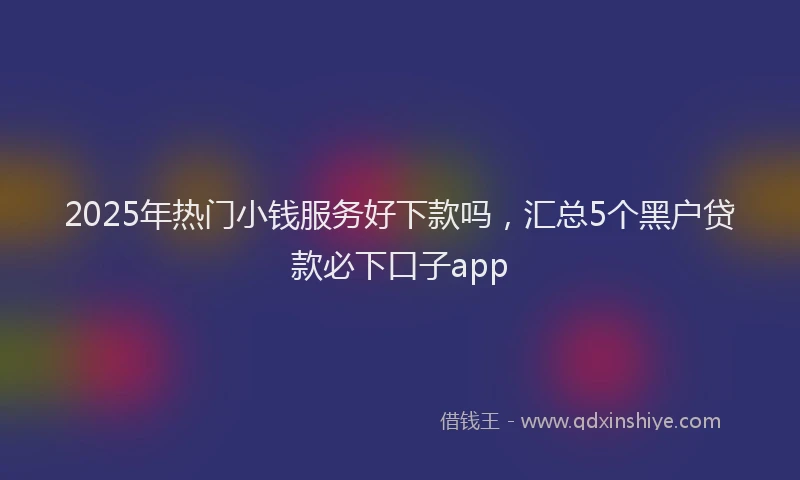 2025年热门小钱服务好下款吗，汇总5个黑户贷款必下口子app