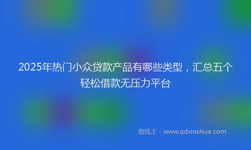 2025年热门小众贷款产品有哪些类型，汇总五个轻松借款无压力平台