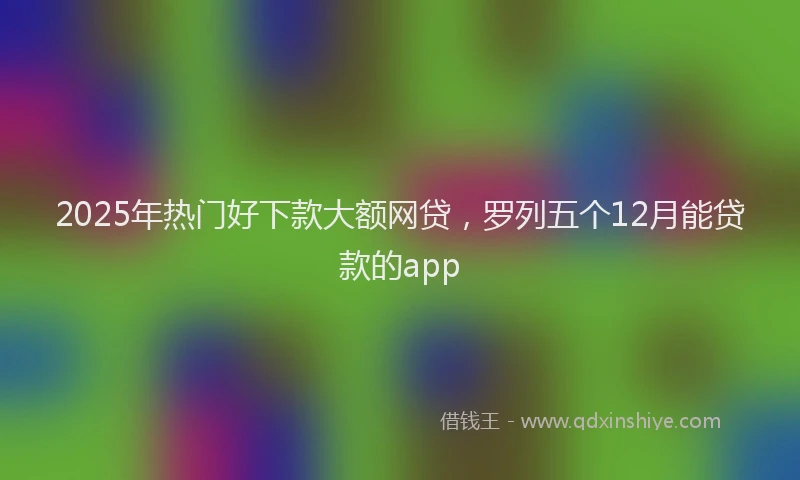 2025年热门好下款大额网贷，罗列五个12月能贷款的app