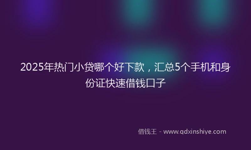 2025年热门小贷哪个好下款，汇总5个手机和身份证快速借钱口子