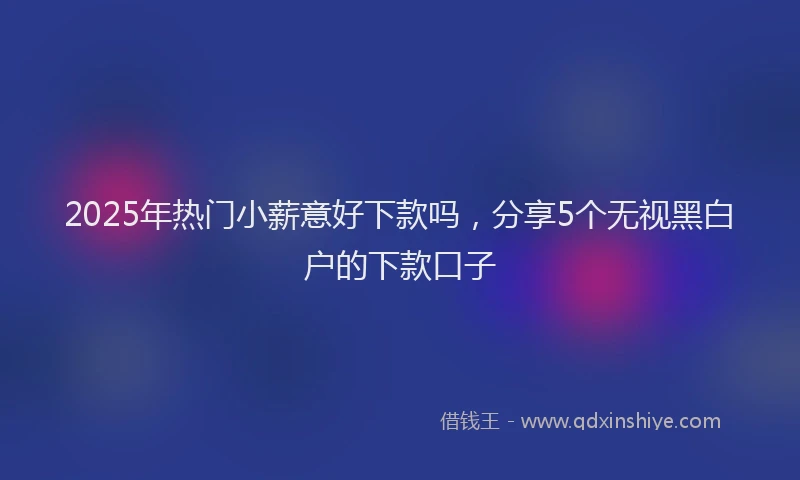 2025年热门小薪意好下款吗，分享5个无视黑白户的下款口子