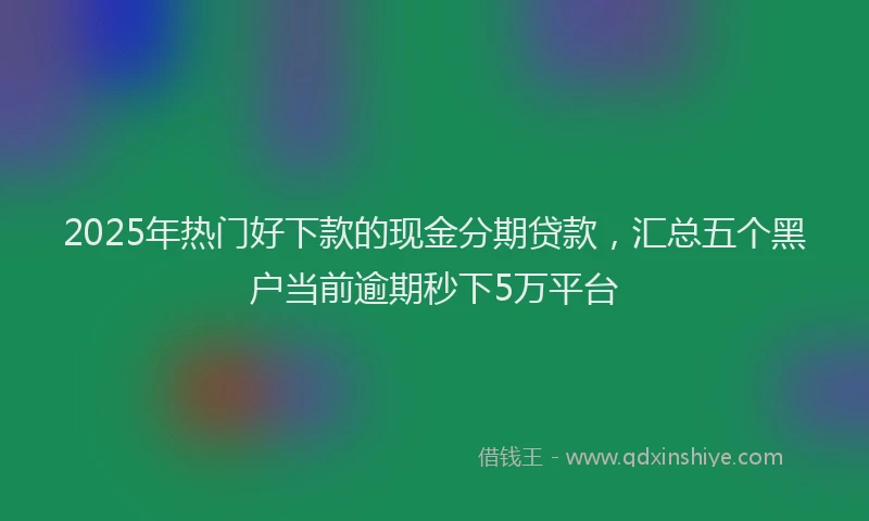 2025年热门好下款的现金分期贷款，汇总五个黑户当前逾期秒下5万平台