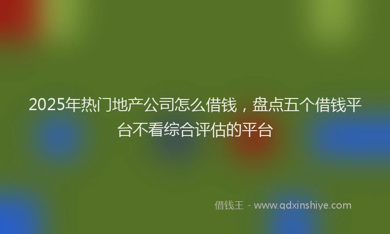 2025年热门地产公司怎么借钱，盘点五个借钱平台不看综合评估的平台