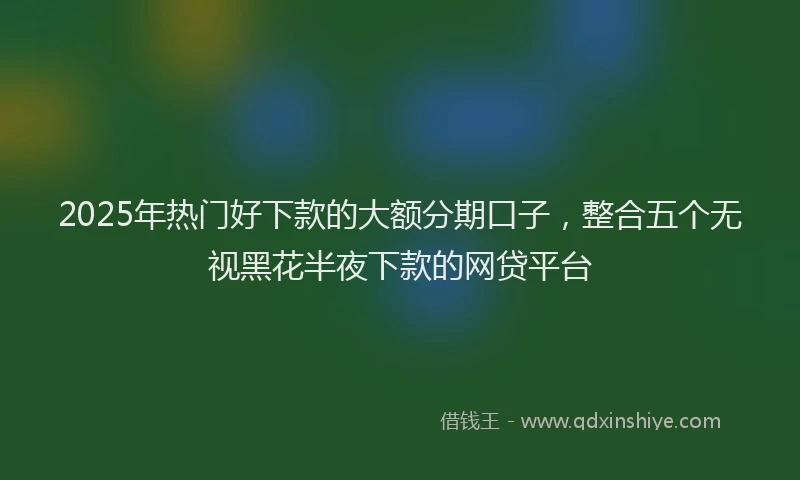 2025年热门好下款的大额分期口子，整合五个无视黑花半夜下款的网贷平台