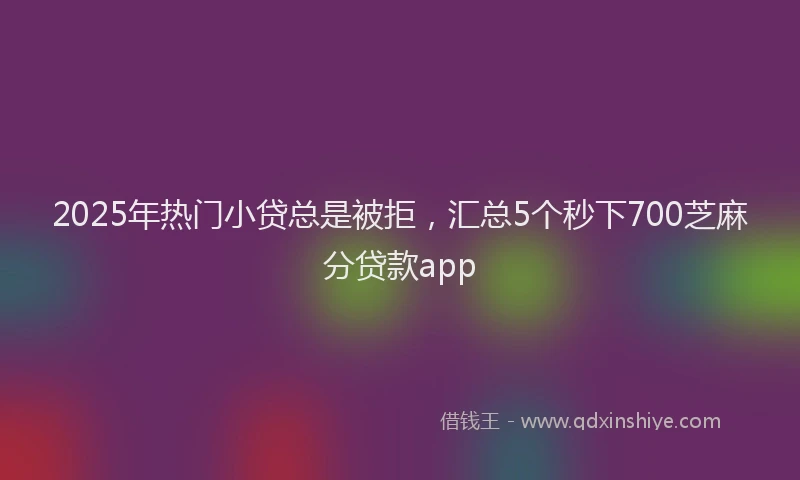 2025年热门小贷总是被拒，汇总5个秒下700芝麻分贷款app