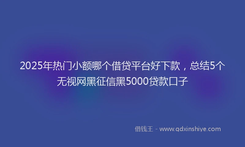 2025年热门小额哪个借贷平台好下款，总结5个无视网黑征信黑5000贷款口子