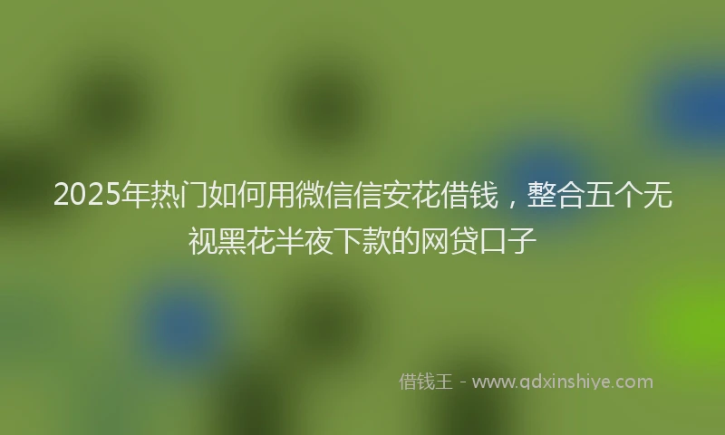 2025年热门如何用微信信安花借钱，整合五个无视黑花半夜下款的网贷口子