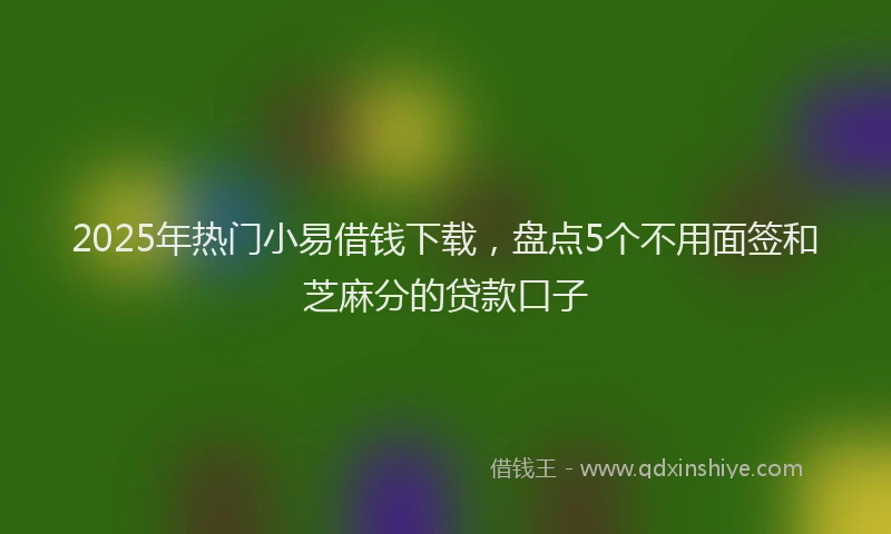 2025年热门小易借钱下载，盘点5个不用面签和芝麻分的贷款口子