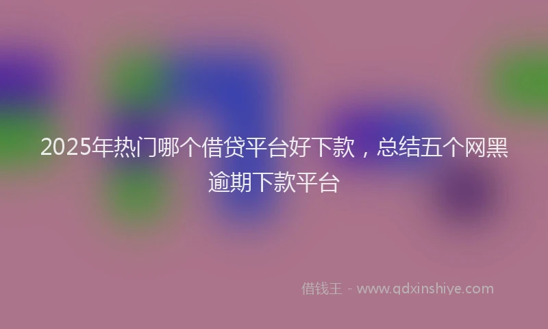 2025年热门哪个借贷平台好下款，总结五个网黑逾期下款平台