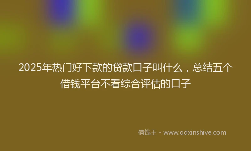 2025年热门好下款的贷款口子叫什么，总结五个借钱平台不看综合评估的口子