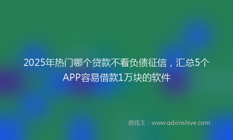 2025年热门哪个贷款不看负债征信，汇总5个APP容易借款1万块的软件
