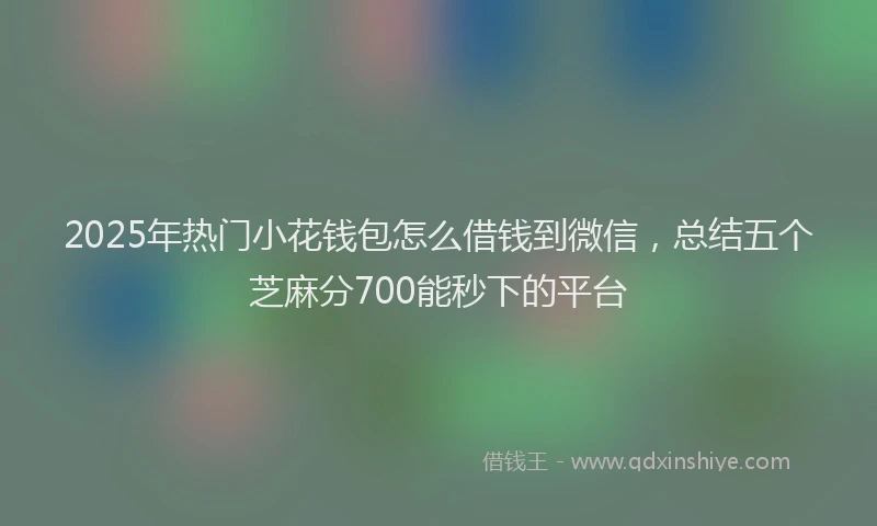 2025年热门小花钱包怎么借钱到微信，总结五个芝麻分700能秒下的平台