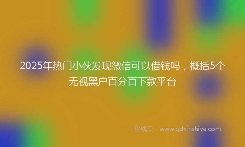 2025年热门小伙发现微信可以借钱吗，概括5个无视黑户百分百下款平台