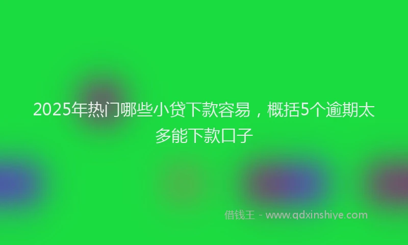 2025年热门哪些小贷下款容易，概括5个逾期太多能下款口子