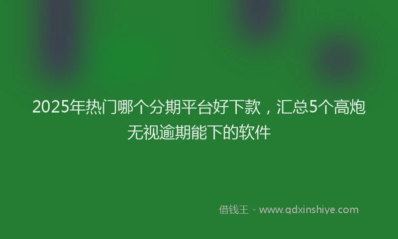 2025年热门哪个分期平台好下款，汇总5个高炮无视逾期能下的软件