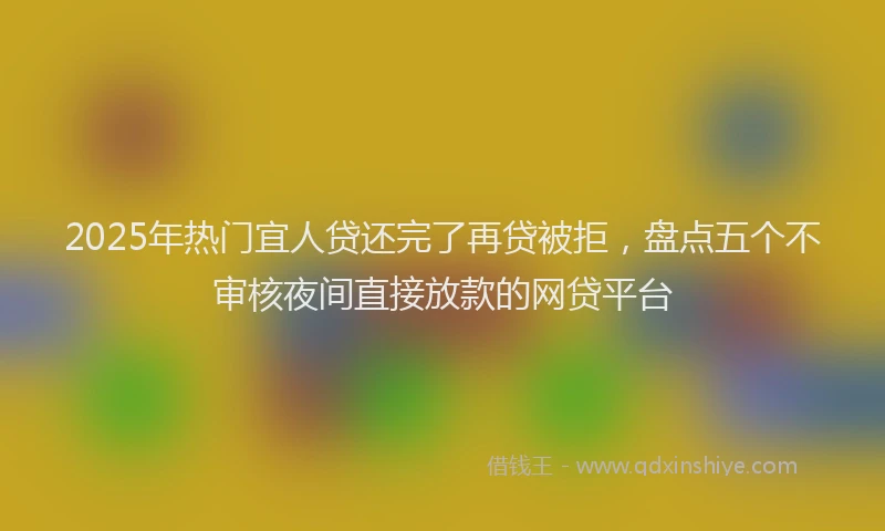2025年热门宜人贷还完了再贷被拒，盘点五个不审核夜间直接放款的网贷平台