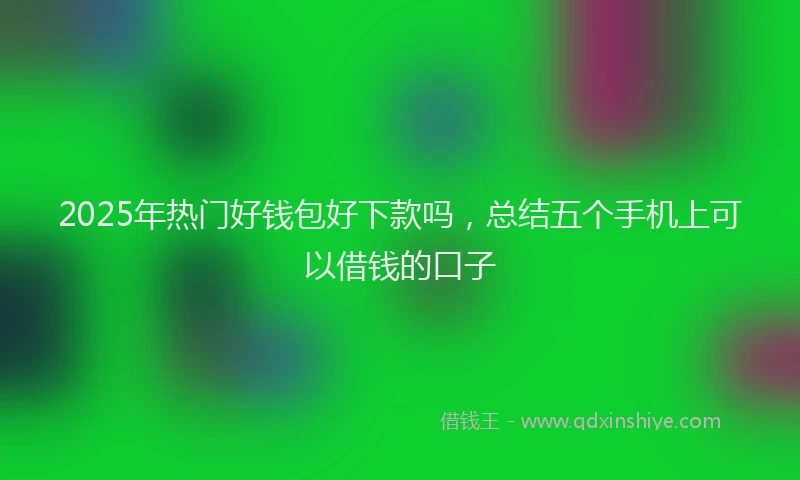2025年热门好钱包好下款吗，总结五个手机上可以借钱的口子