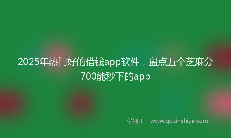 2025年热门好的借钱app软件，盘点五个芝麻分700能秒下的app