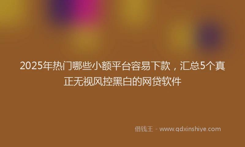2025年热门哪些小额平台容易下款，汇总5个真正无视风控黑白的网贷软件
