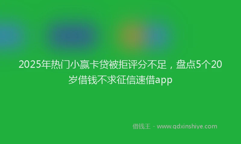 2025年热门小赢卡贷被拒评分不足，盘点5个20岁借钱不求征信速借app
