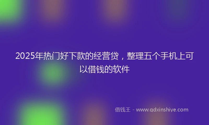 2025年热门好下款的经营贷，整理五个手机上可以借钱的软件