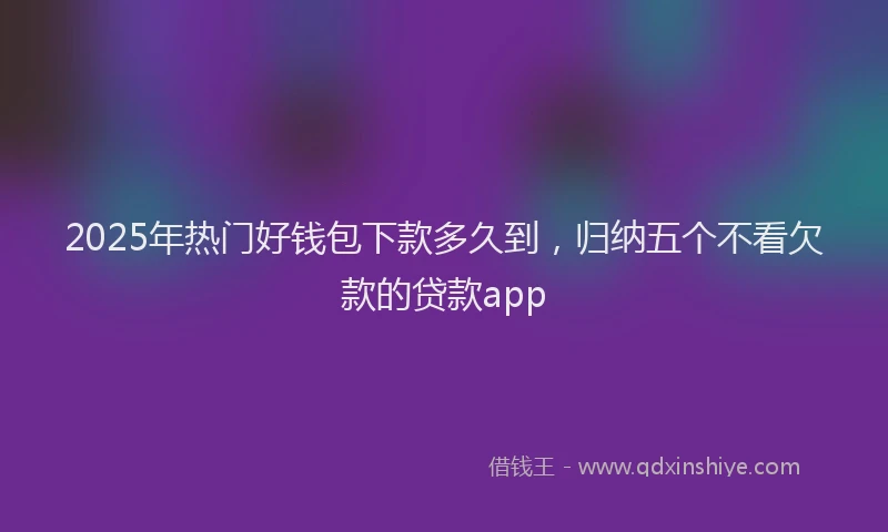 2025年热门好钱包下款多久到，归纳五个不看欠款的贷款app