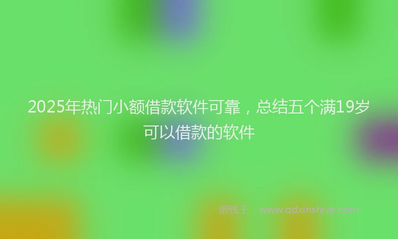 2025年热门小额借款软件可靠，总结五个满19岁可以借款的软件