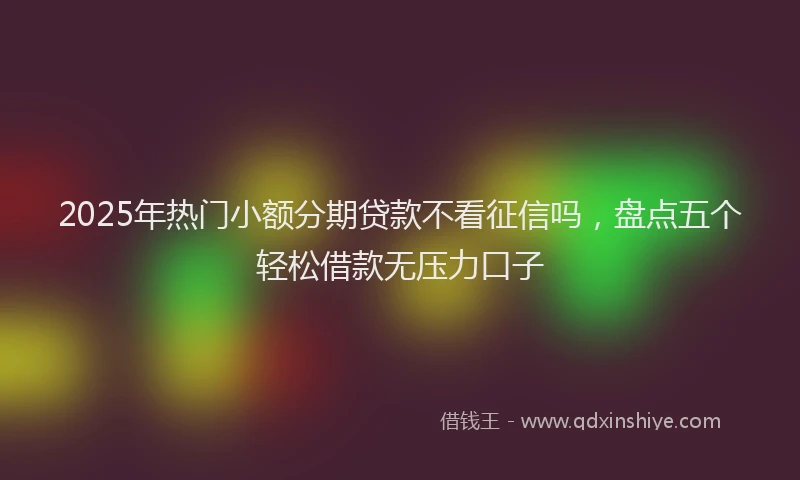2025年热门小额分期贷款不看征信吗，盘点五个轻松借款无压力口子