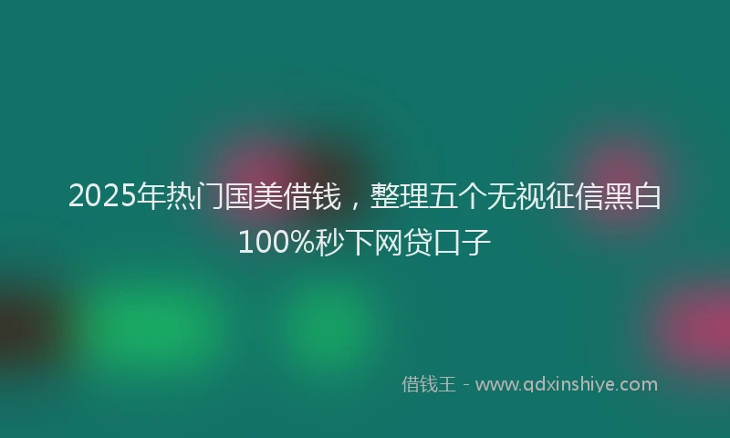 2025年热门国美借钱，整理五个无视征信黑白100%秒下网贷口子