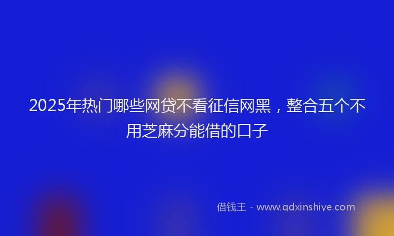 2025年热门哪些网贷不看征信网黑，整合五个不用芝麻分能借的口子