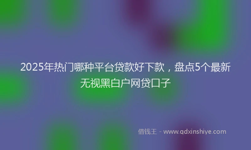 2025年热门哪种平台贷款好下款，盘点5个最新无视黑白户网贷口子