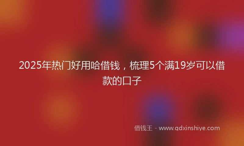 2025年热门好用哈借钱，梳理5个满19岁可以借款的口子
