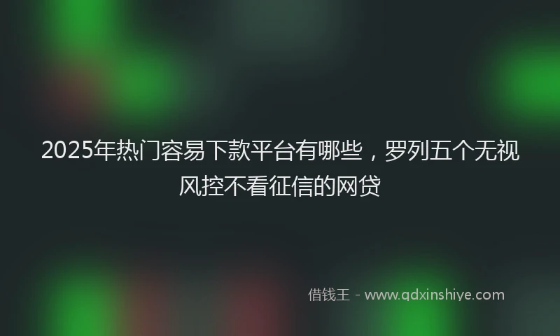 2025年热门容易下款平台有哪些，罗列五个无视风控不看征信的网贷