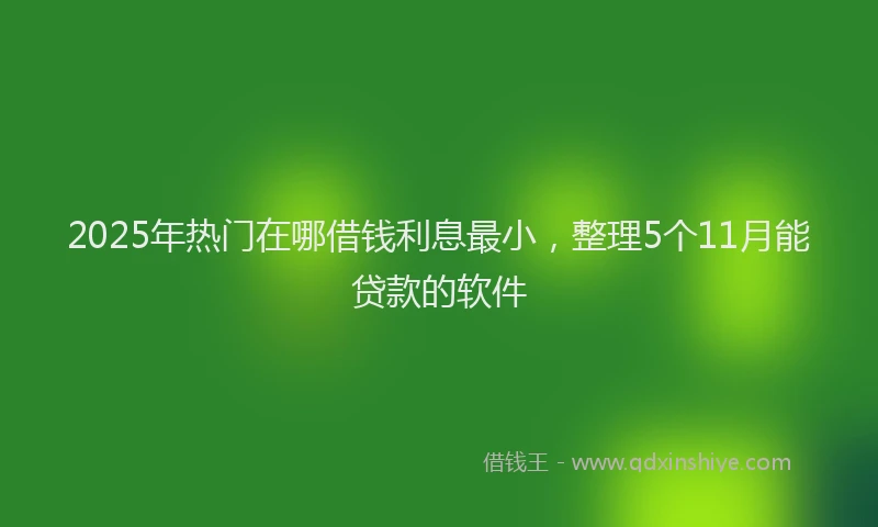 2025年热门在哪借钱利息最小，整理5个11月能贷款的软件