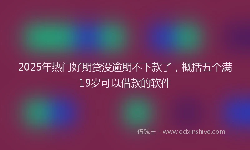 2025年热门好期贷没逾期不下款了，概括五个满19岁可以借款的软件