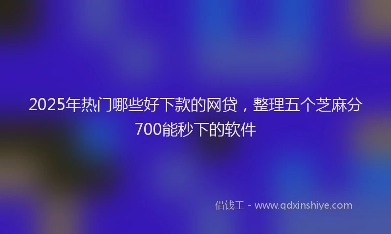 2025年热门哪些好下款的网贷，整理五个芝麻分700能秒下的软件