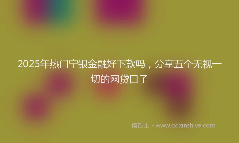 2025年热门宁银金融好下款吗，分享五个无视一切的网贷口子