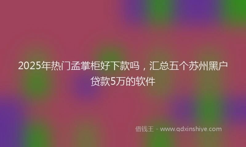 2025年热门孟掌柜好下款吗，汇总五个苏州黑户贷款5万的软件