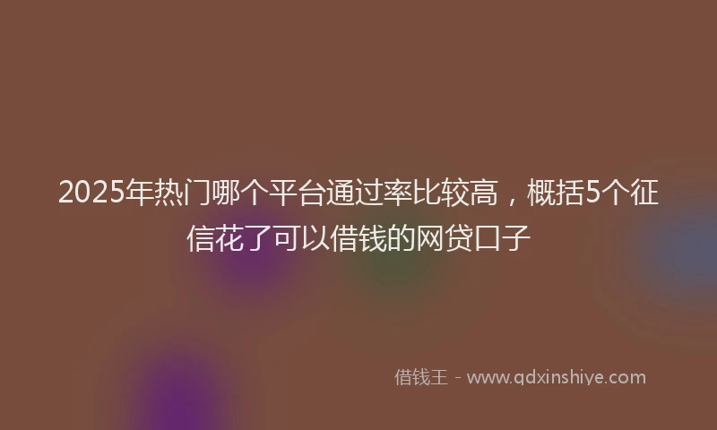 2025年热门哪个平台通过率比较高，概括5个征信花了可以借钱的网贷口子