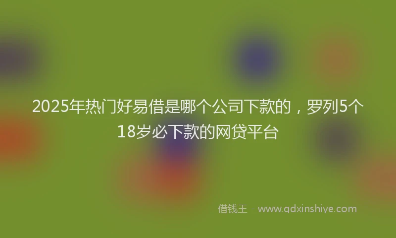 2025年热门好易借是哪个公司下款的，罗列5个18岁必下款的网贷平台