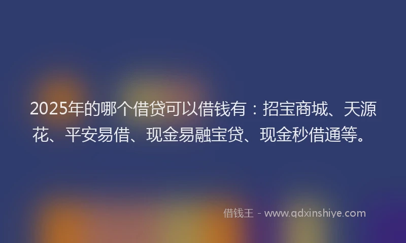 2025年的哪个借贷可以借钱有：招宝商城、天源花、平安易借、现金易融宝贷、现金秒借通等。