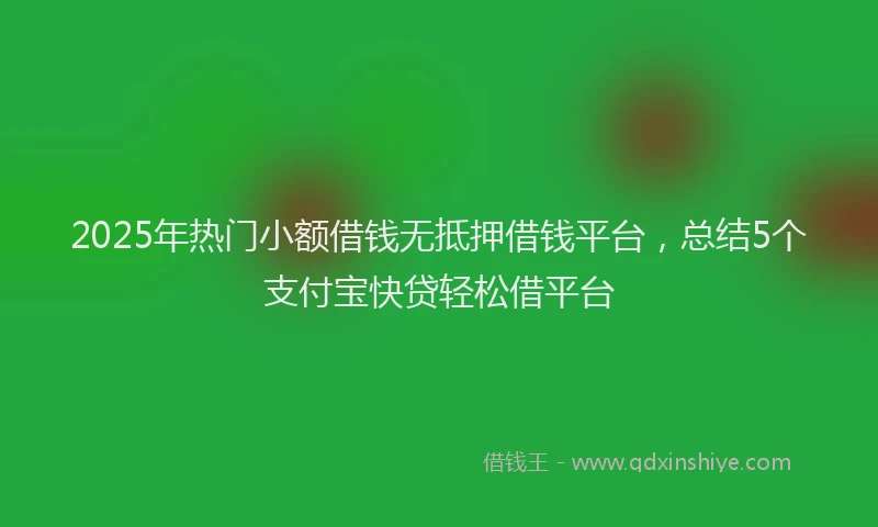 2025年热门小额借钱无抵押借钱平台,总结5个支付宝快贷轻松借平台