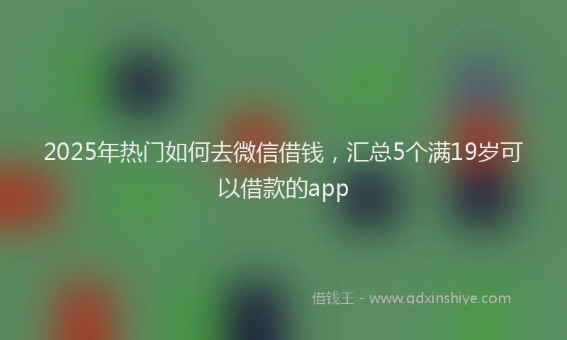 2025年热门如何去微信借钱，汇总5个满19岁可以借款的app